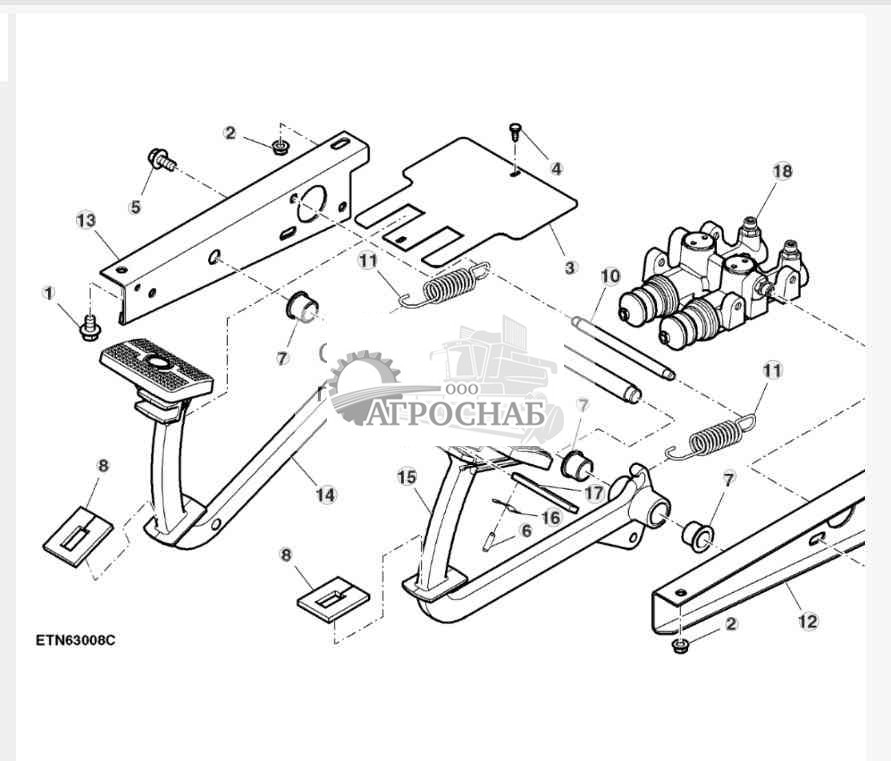 Педали тормоза в сборе 